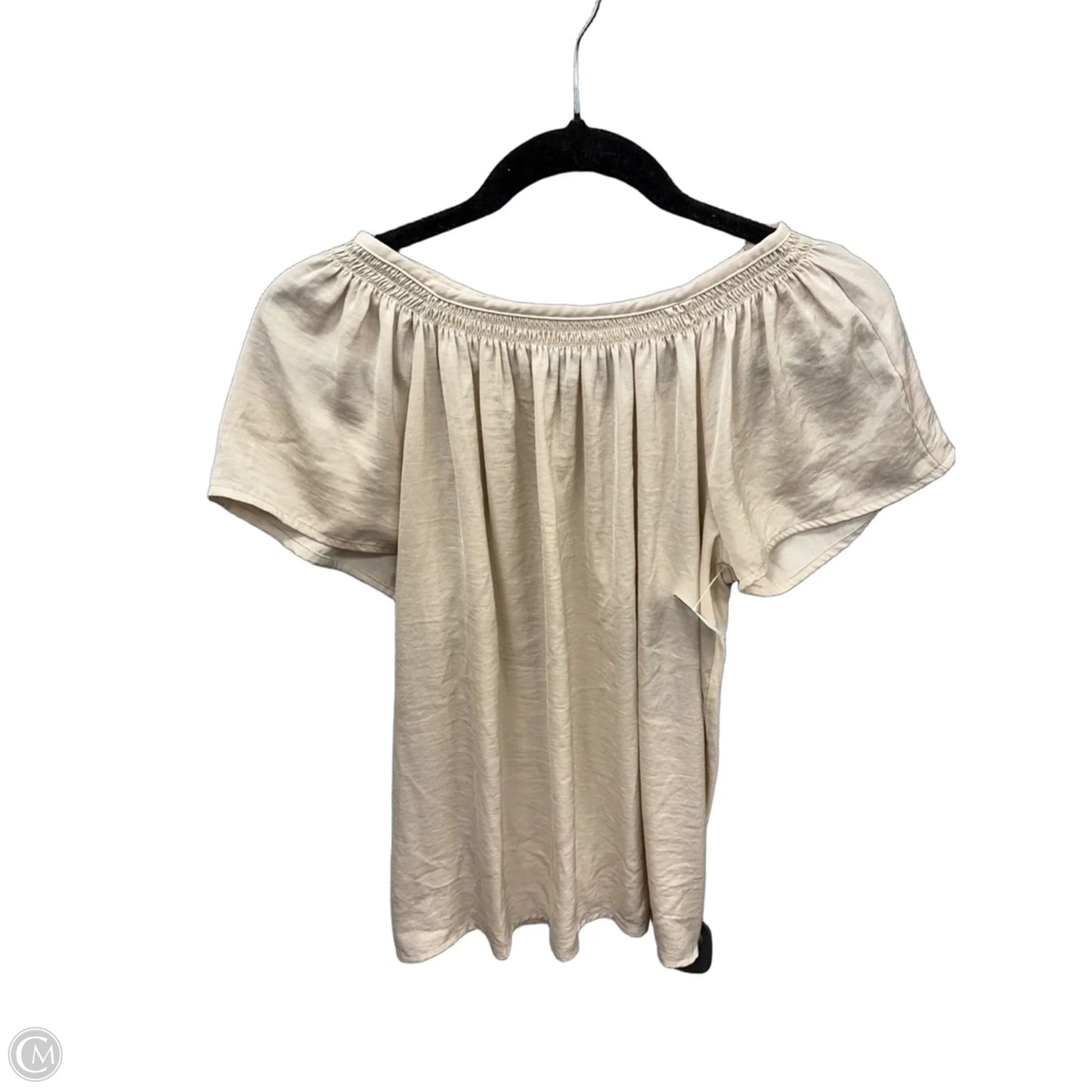 Top Short Sleeve By Loft In Cream, Size: Xs