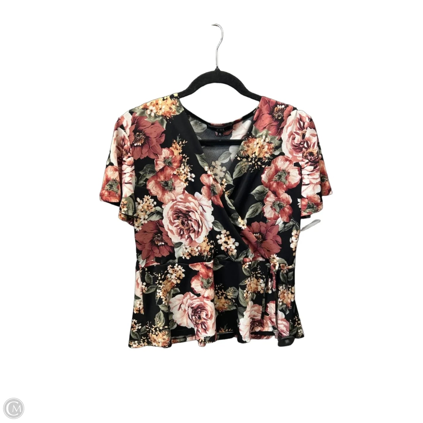 Top Short Sleeve By Vibe In Floral Print, Size: Xl