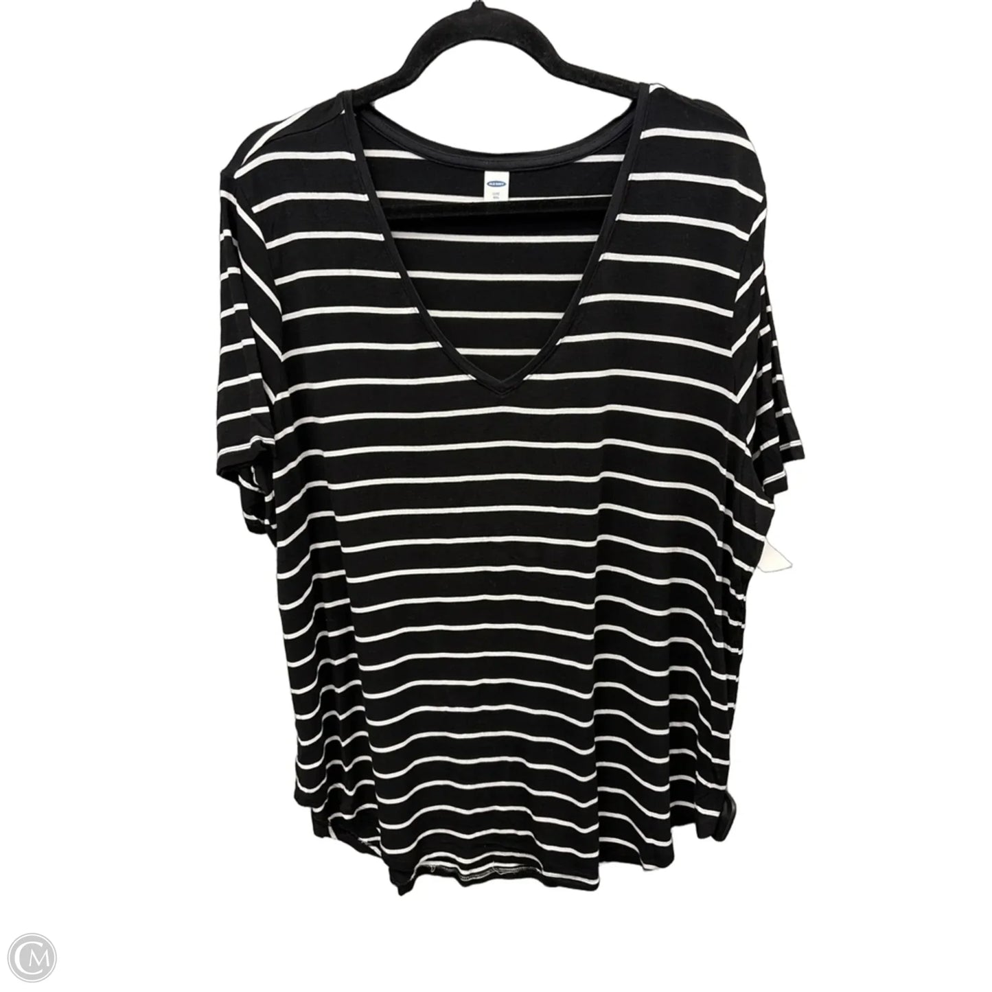 Top Short Sleeve Basic By Old Navy In Striped Pattern, Size: Xxl