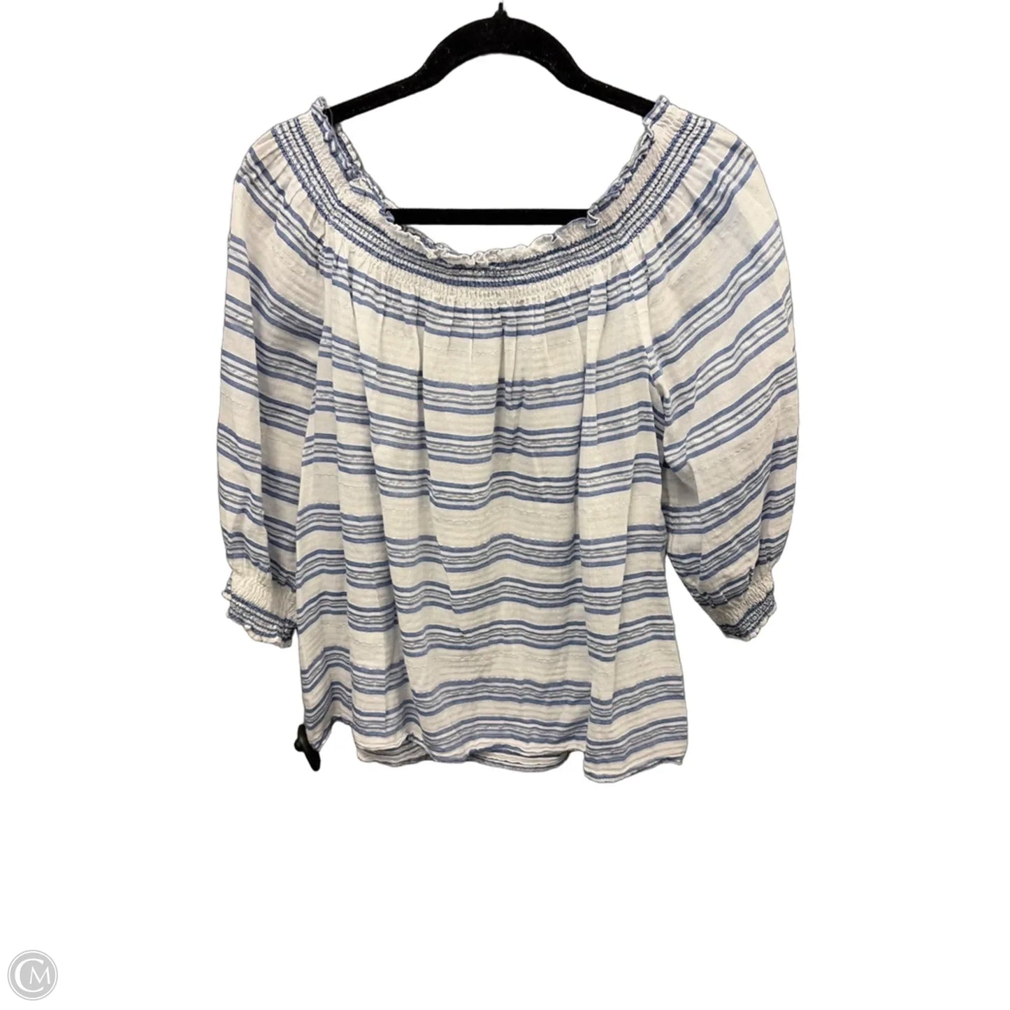 Top Long Sleeve By Inc In Blue & White, Size: Xxl