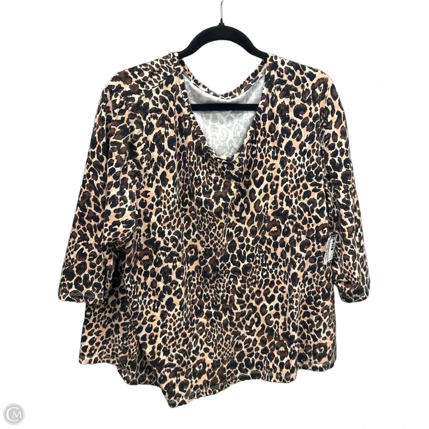 Top Long Sleeve By Catherines In Animal Print, Size: 2x