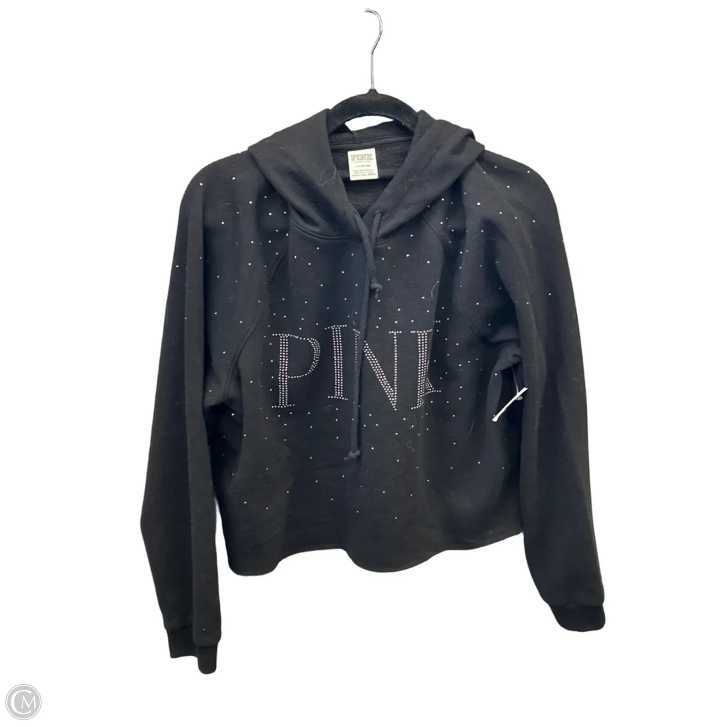 Sweatshirt Hoodie By Pink In Black, Size: L