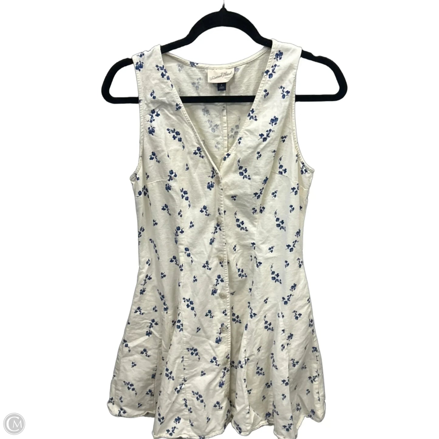 Dress Casual Midi By Universal Thread In Blue & Cream, Size: M