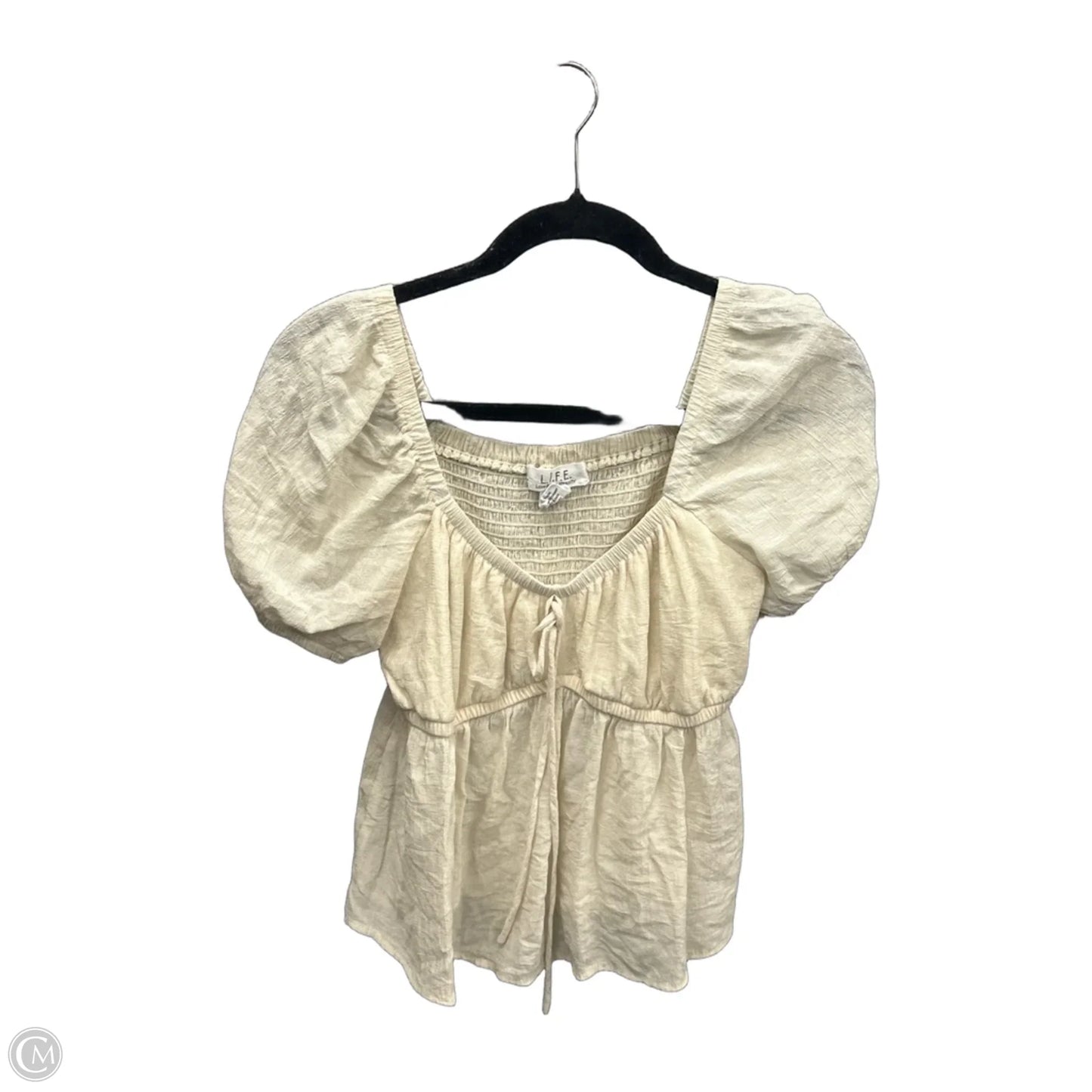 Top Short Sleeve By Life In Cream, Size: M