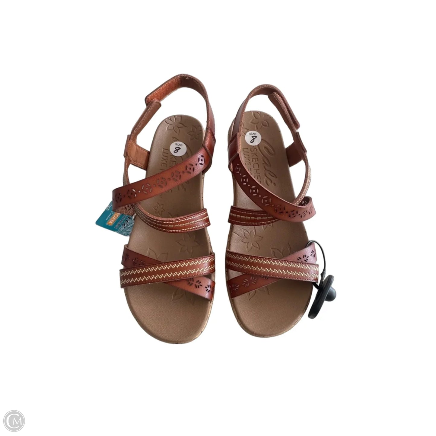 Sandals Heels Wedge By Skechers In Brown, Size: 8