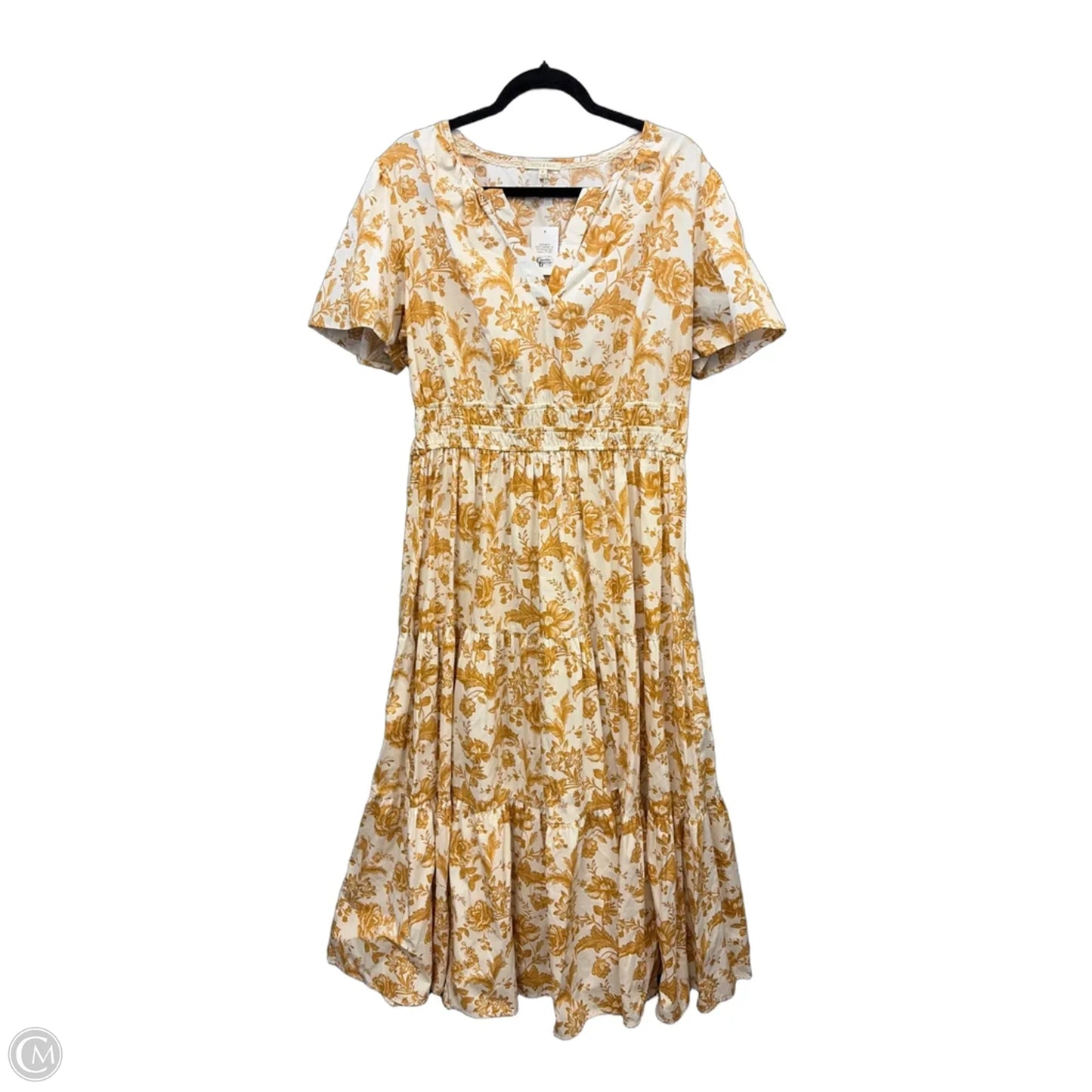 Dress Casual Maxi By Clothes Mentor In White & Yellow, Size: Xl