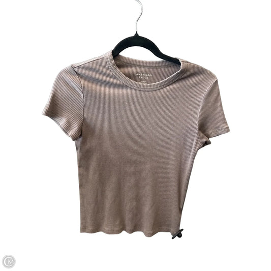 Top Short Sleeve By American Eagle In Brown, Size: M