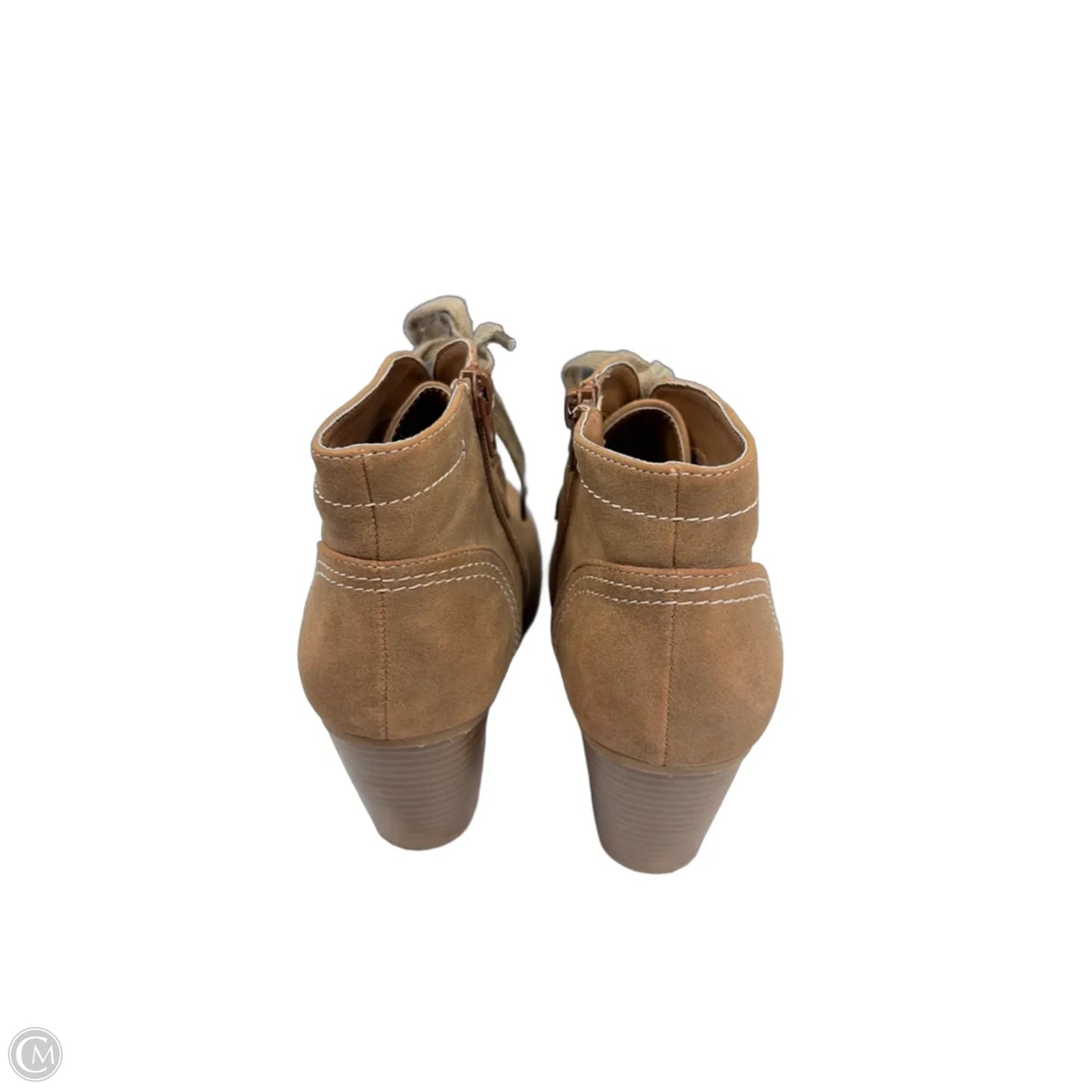 Boots Ankle Heels By Clothes Mentor In Brown, Size: 7