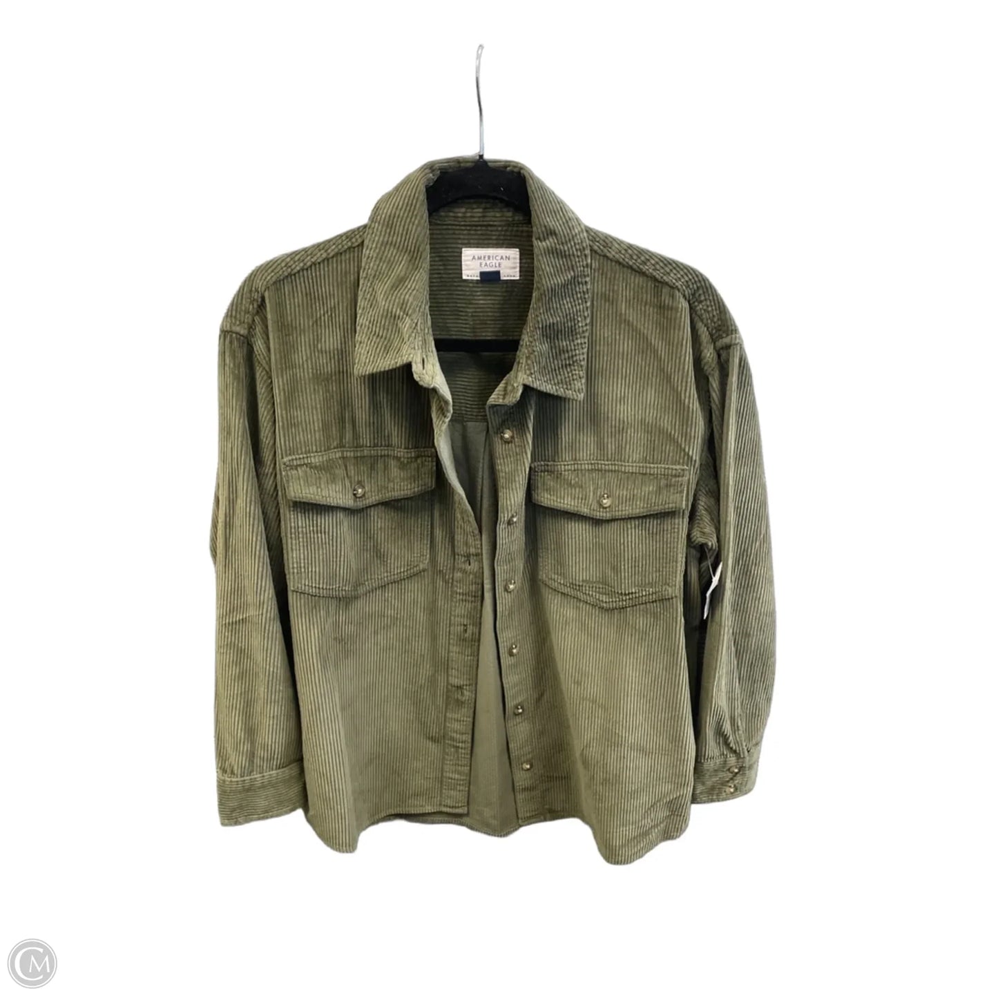 Jacket Shirt By American Eagle In Green, Size: S