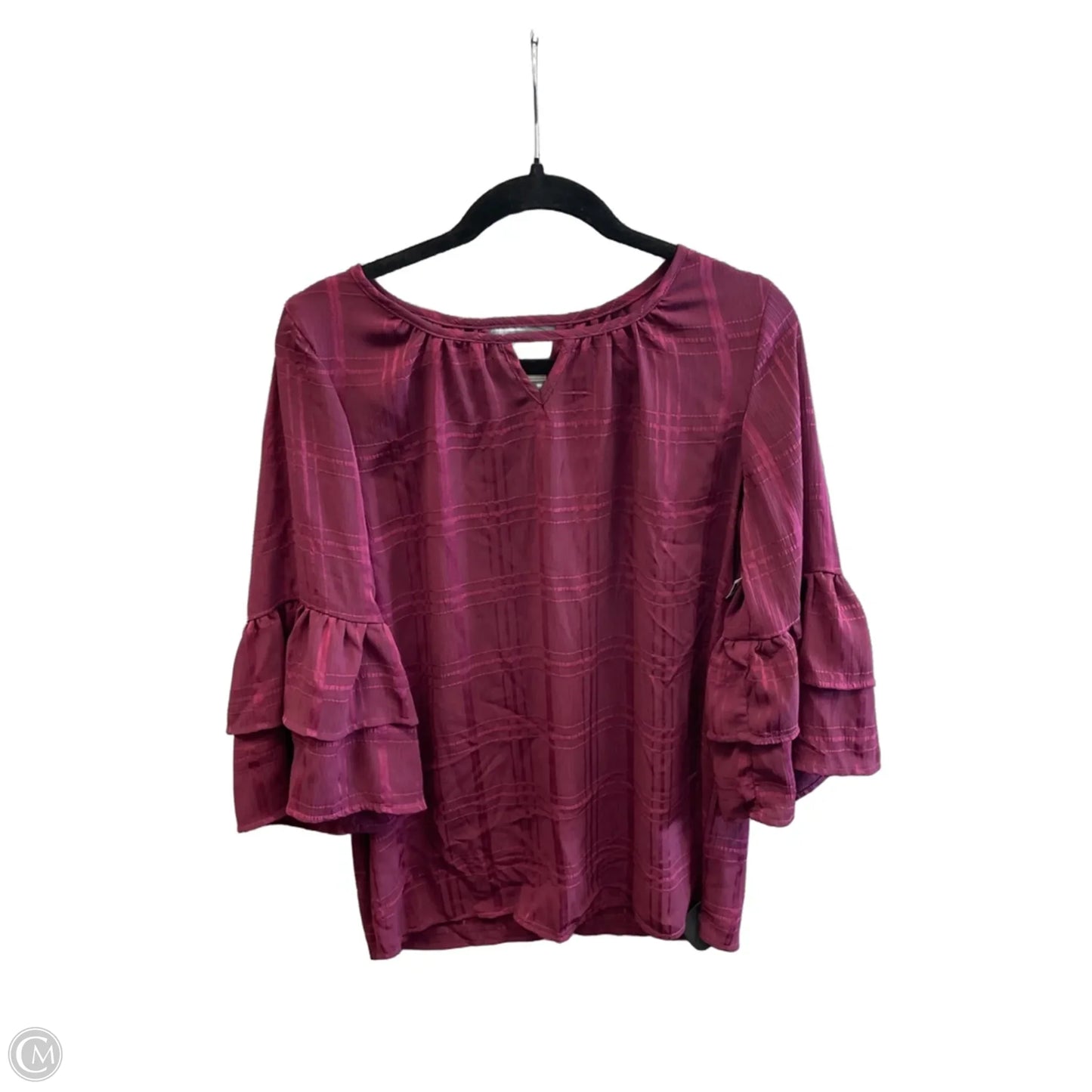 Top Long Sleeve By Roz And Ali In Purple, Size: M