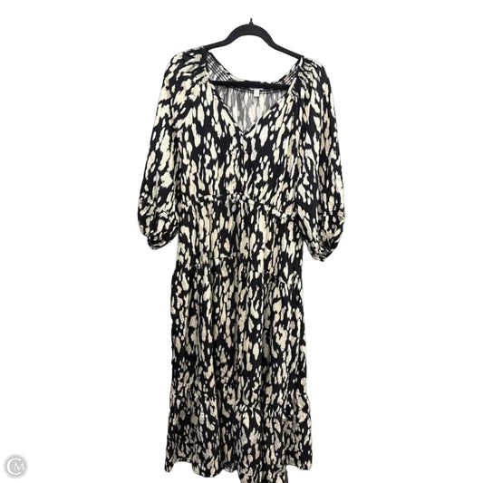 Dress Casual Midi By Time And Tru In Black & Cream, Size: L