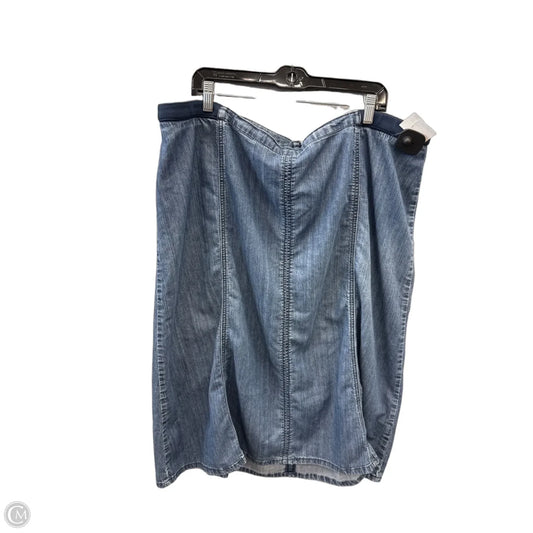 Skirt Midi By Cj Banks In Blue Denim, Size: 22