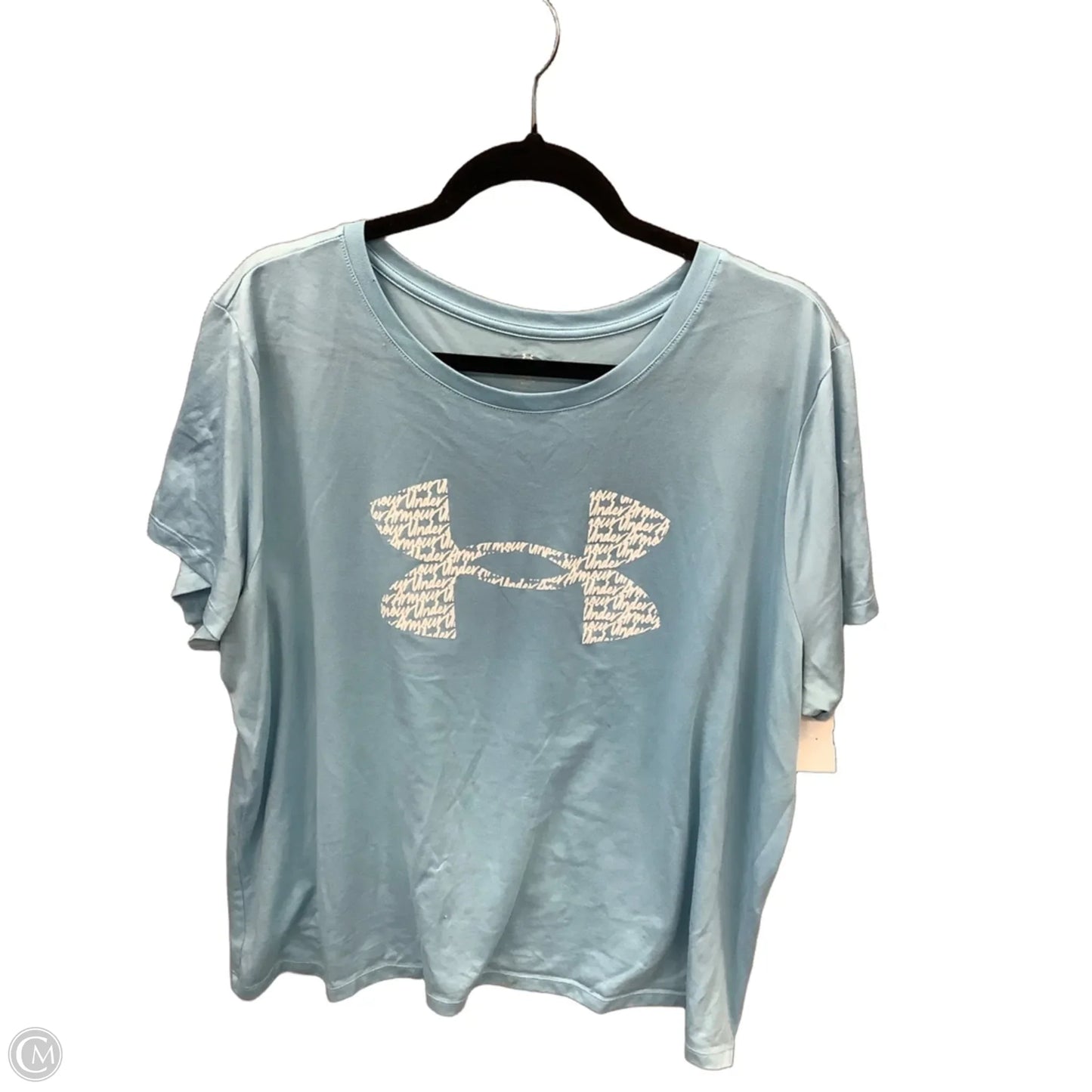 Athletic Top Short Sleeve By Under Armour In Blue, Size: 2x