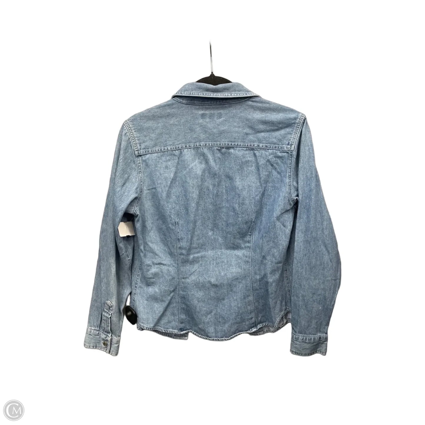 Top Long Sleeve By Ann Taylor In Blue Denim, Size: M