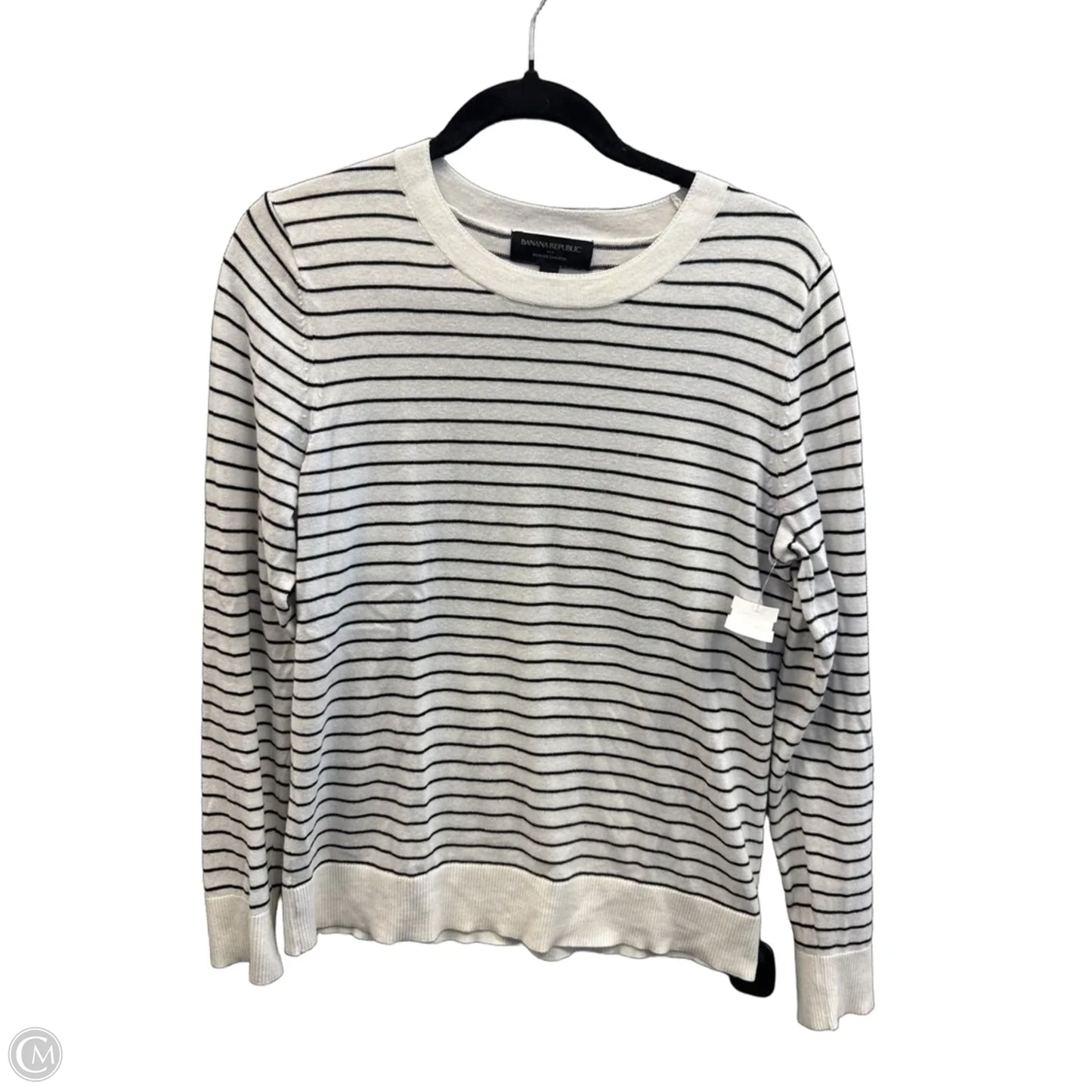 Top Long Sleeve By Banana Republic In Striped Pattern, Size: M