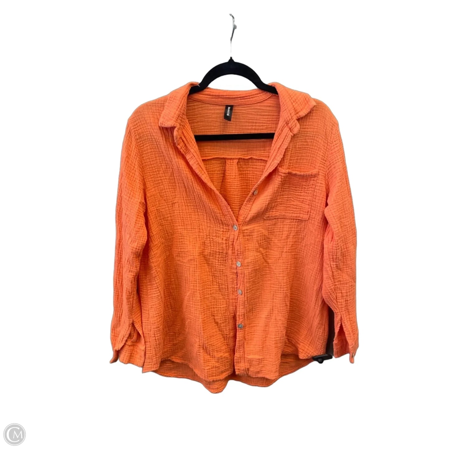 Top Long Sleeve By Venti6 In Orange, Size: S