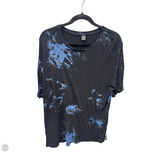 Top Short Sleeve By Shein In Black & Blue, Size: L