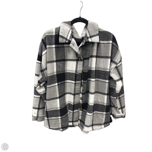 Jacket Shirt By Clothes Mentor In Plaid Pattern, Size: L