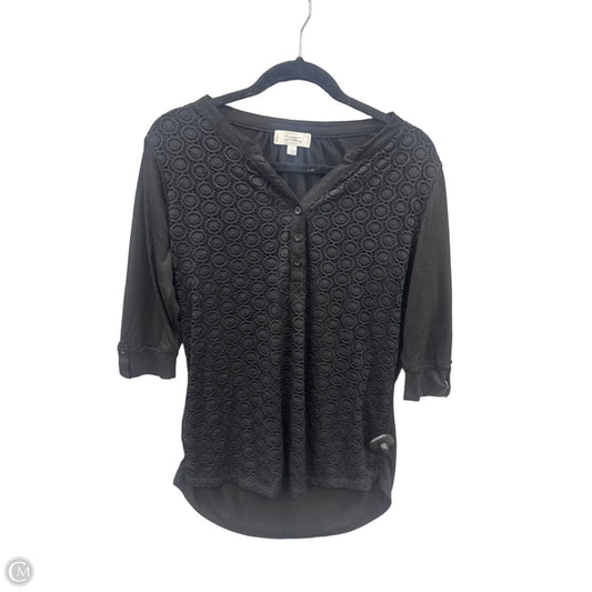 Top 3/4 Sleeve By Clothes Mentor In Black, Size: L