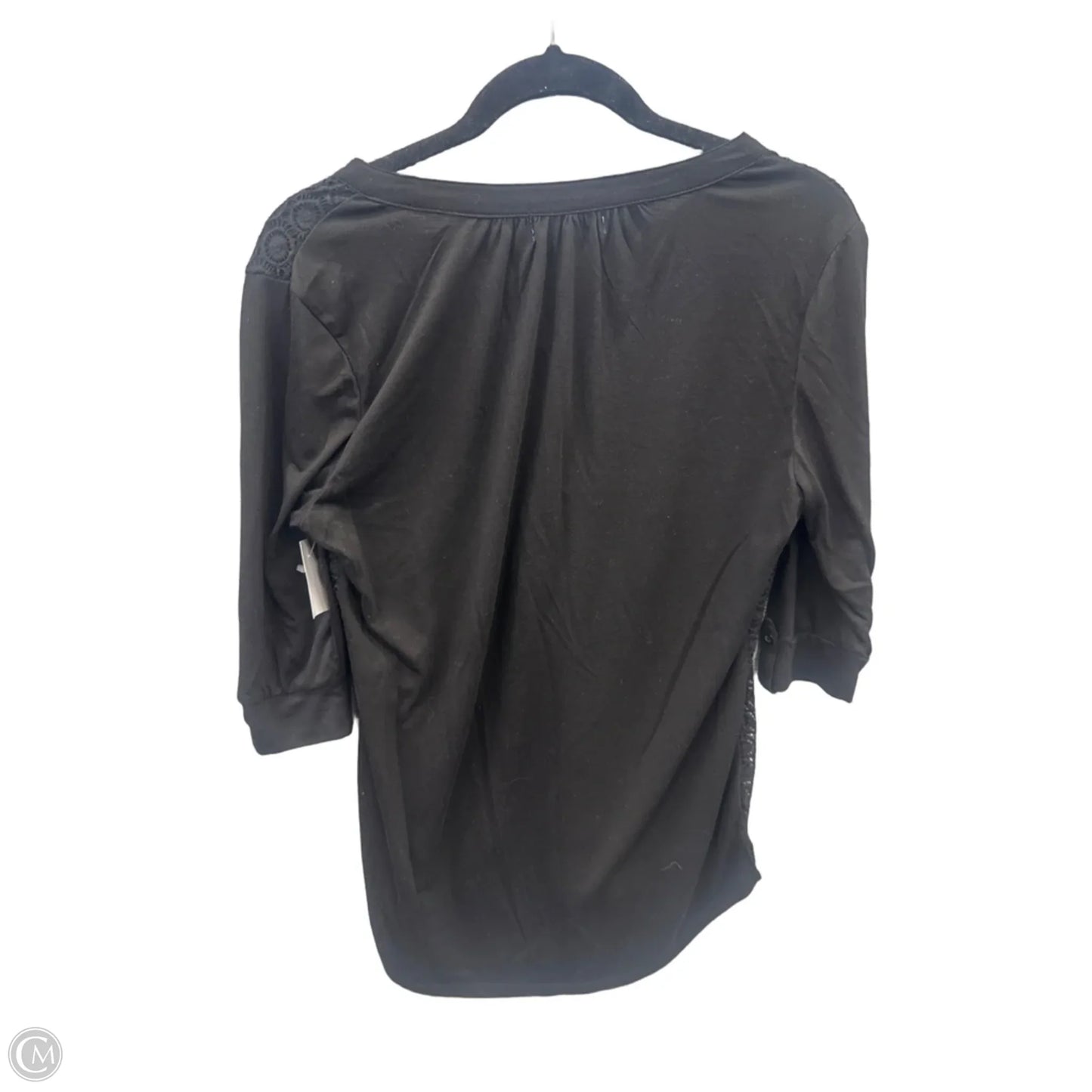Top 3/4 Sleeve By Clothes Mentor In Black, Size: L