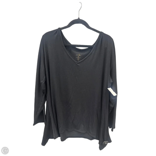 Top Long Sleeve Basic By Just Be In Black, Size: 3x