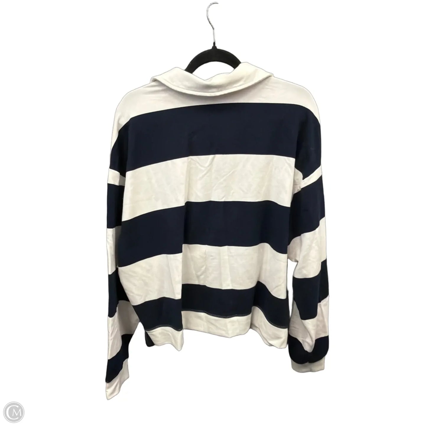 Athletic Top Long Sleeve Collar By All In Motion In Striped Pattern, Size: Xxl