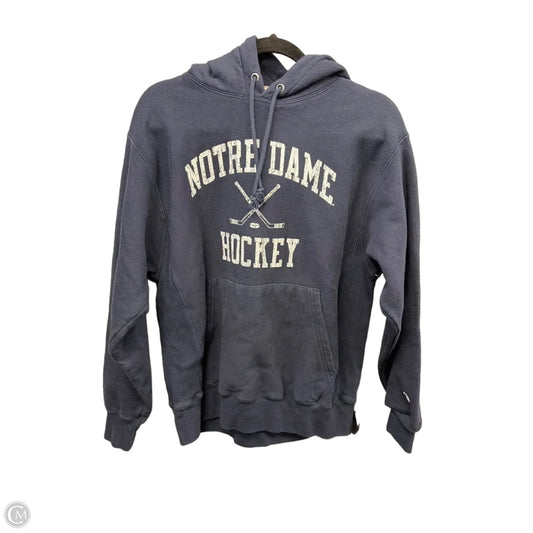 Athletic Sweatshirt Hoodie By Champion In Navy, Size: M
