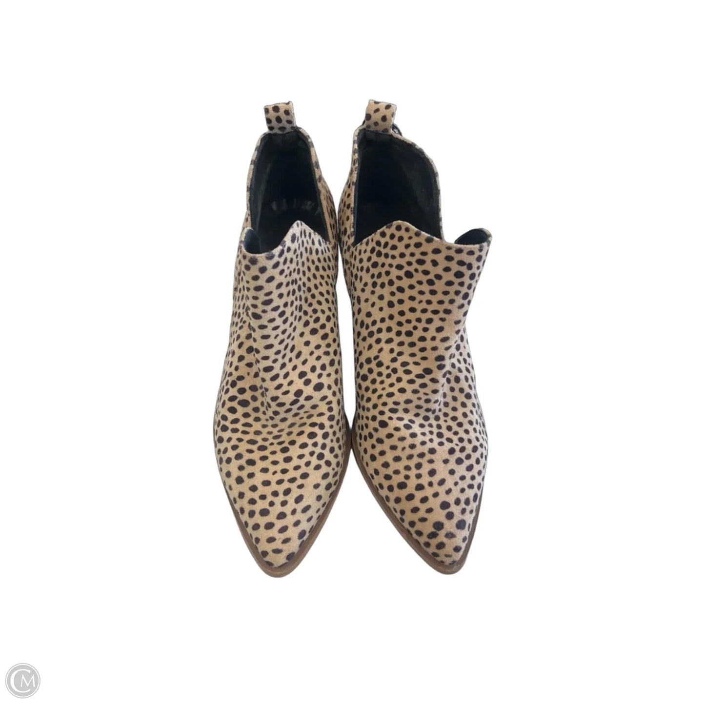 Boots Ankle Heels By Clothes Mentor In Animal Print, Size: 9.5