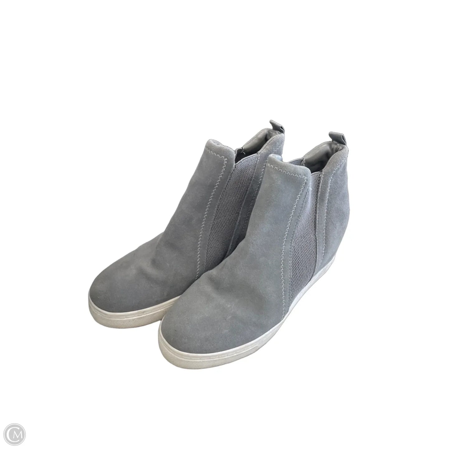Shoes Heels Wedge By Steve Madden In Grey, Size: 8.5