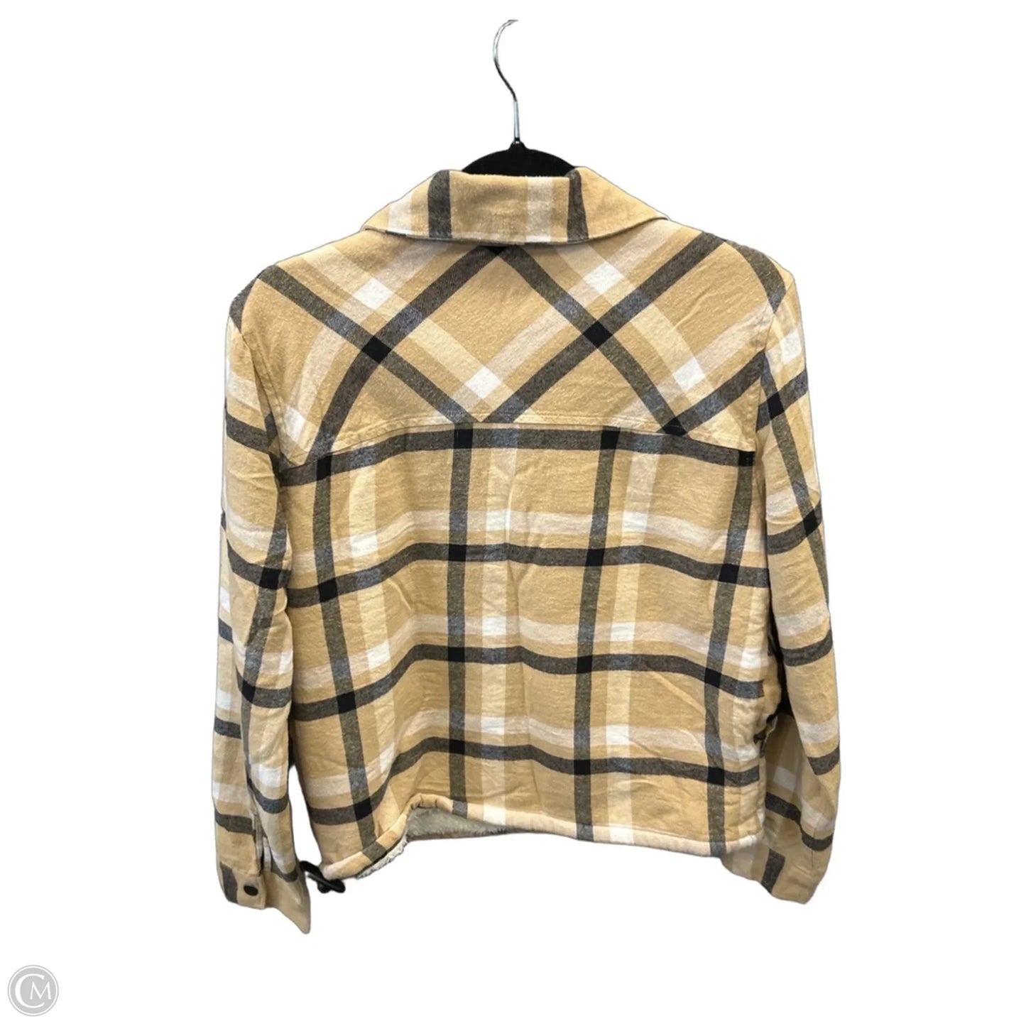 Jacket Faux Fur & Sherpa By Lucky Brand In Plaid Pattern, Size: S