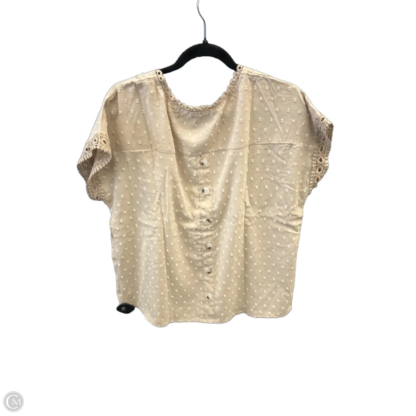 Top Short Sleeve By Clothes Mentor In Tan, Size: L