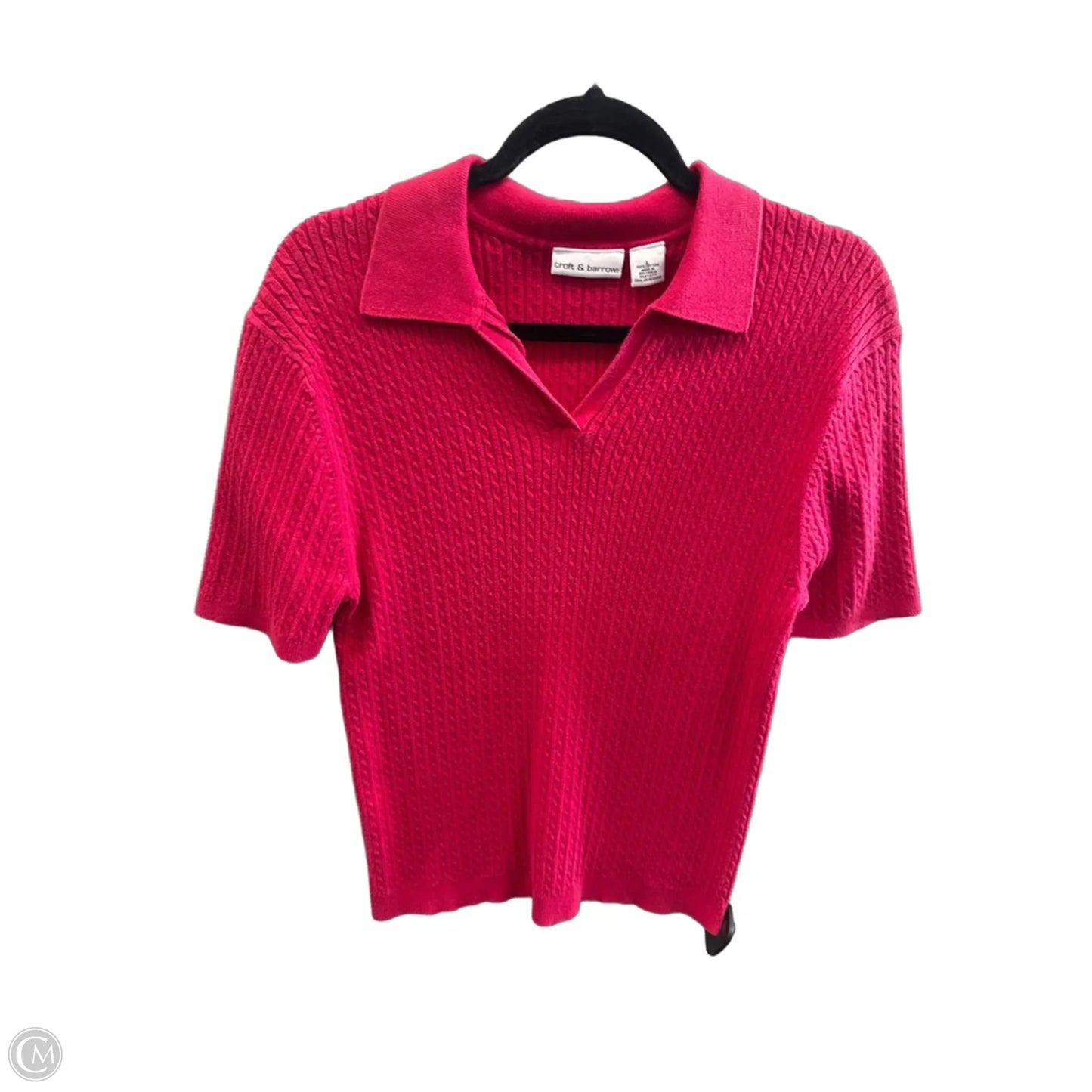 Top Short Sleeve By Croft And Barrow In Red, Size: L