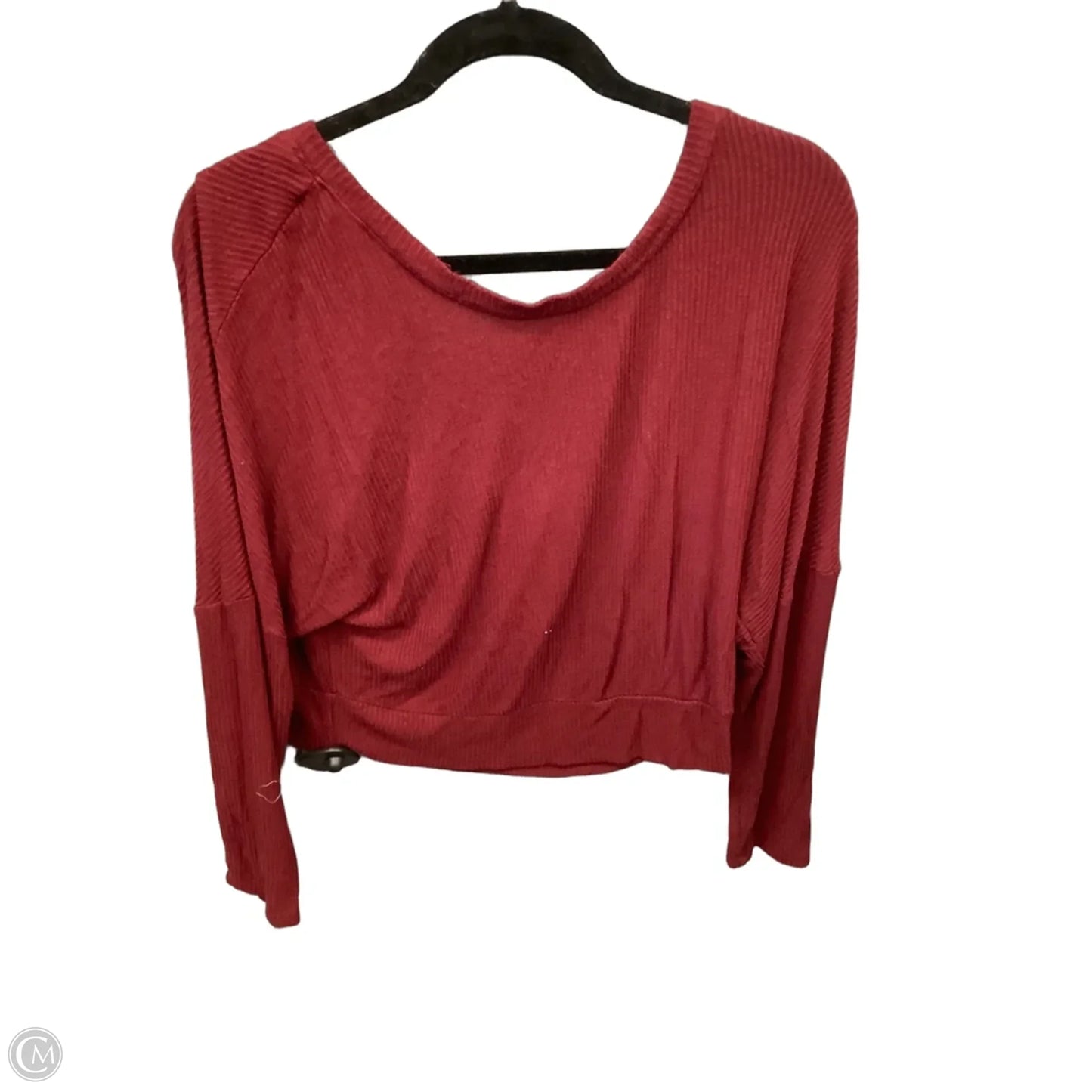Top Long Sleeve By Auden In Red, Size: S