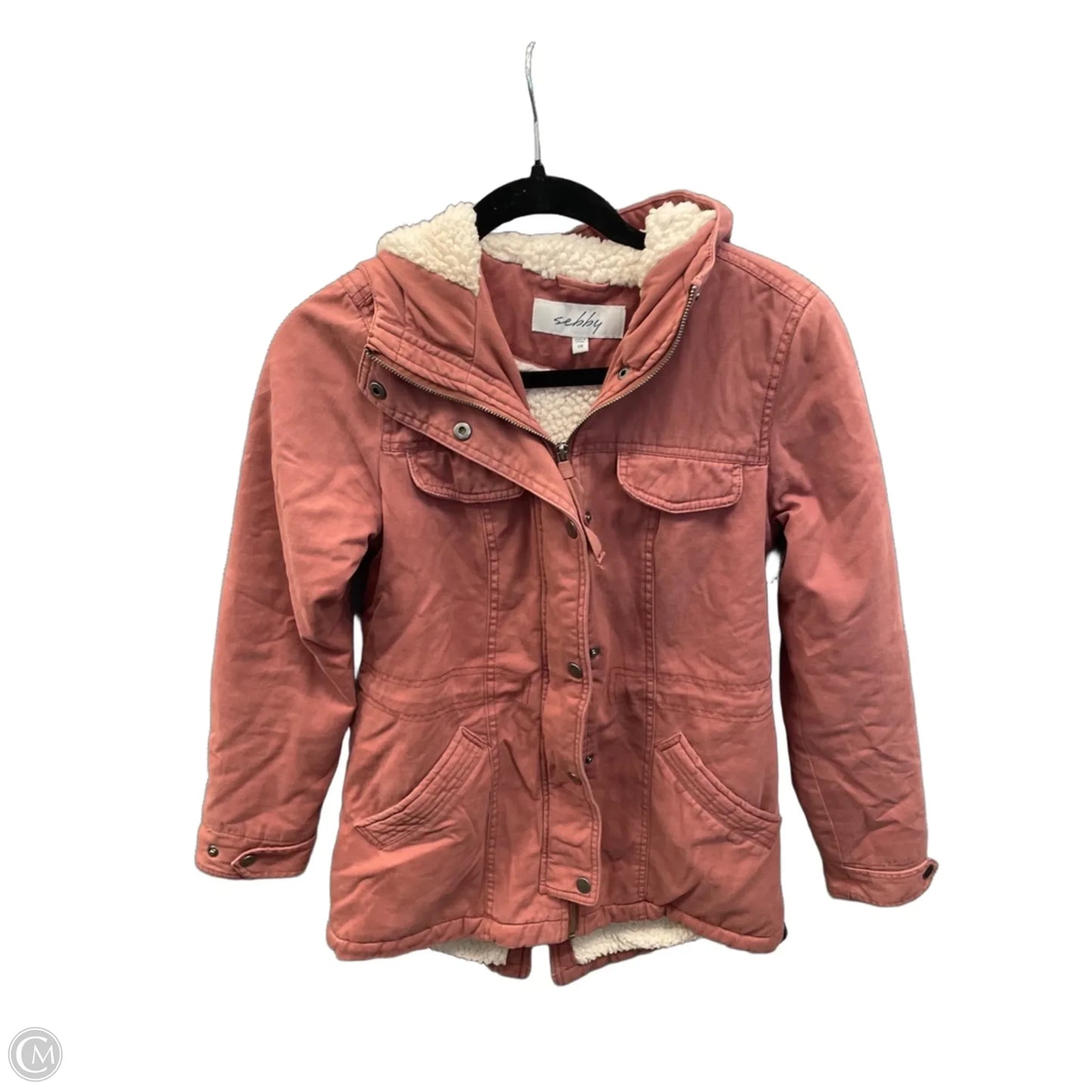 Jacket Faux Fur & Sherpa By Sebby In Pink & White, Size: Xs