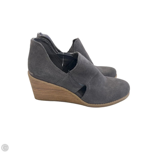 Shoes Heels Wedge By Toms In Grey, Size: 7