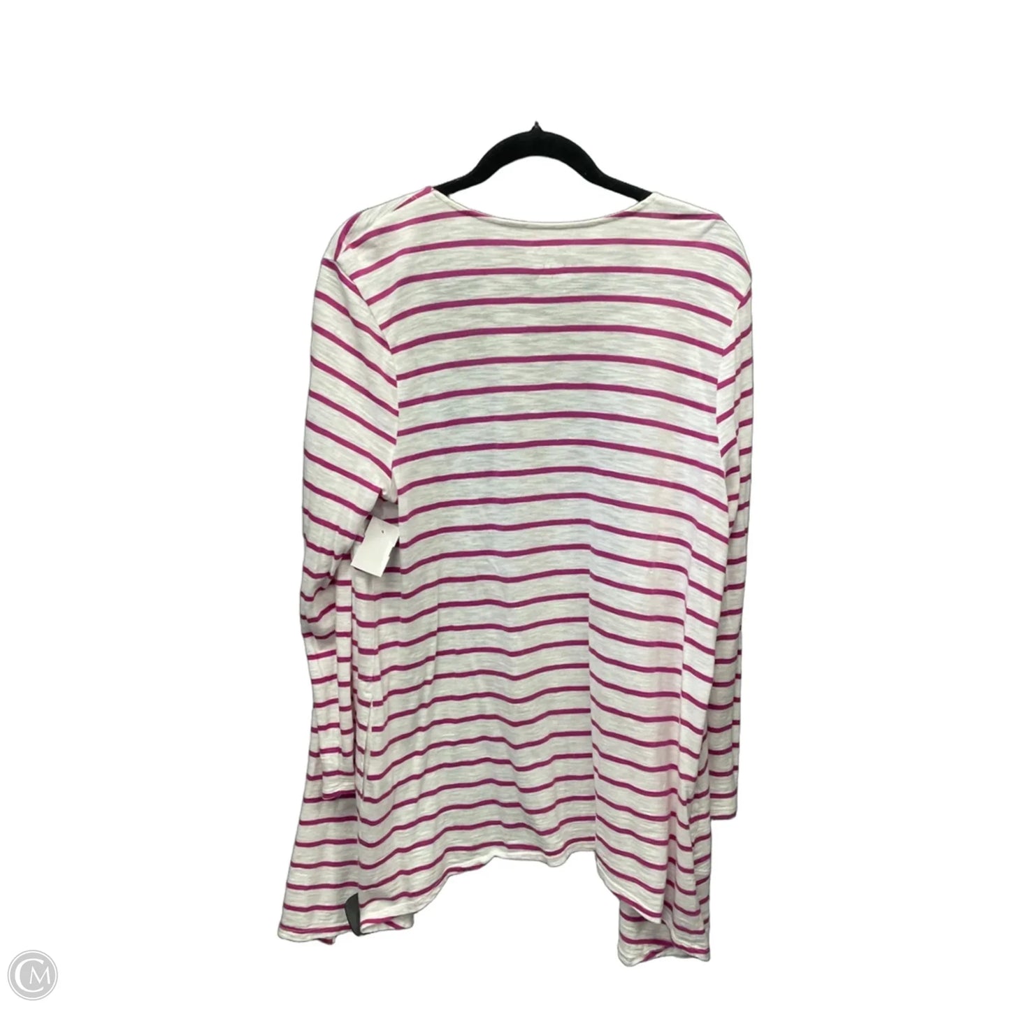 Cardigan By Chicos In Striped Pattern, Size: L