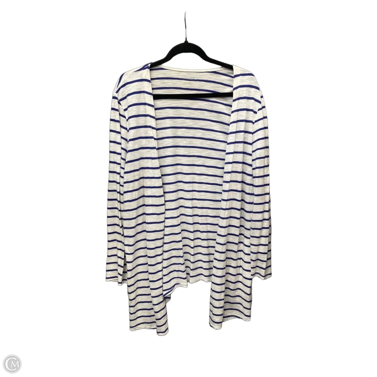 Cardigan By Chicos In Striped Pattern, Size: L