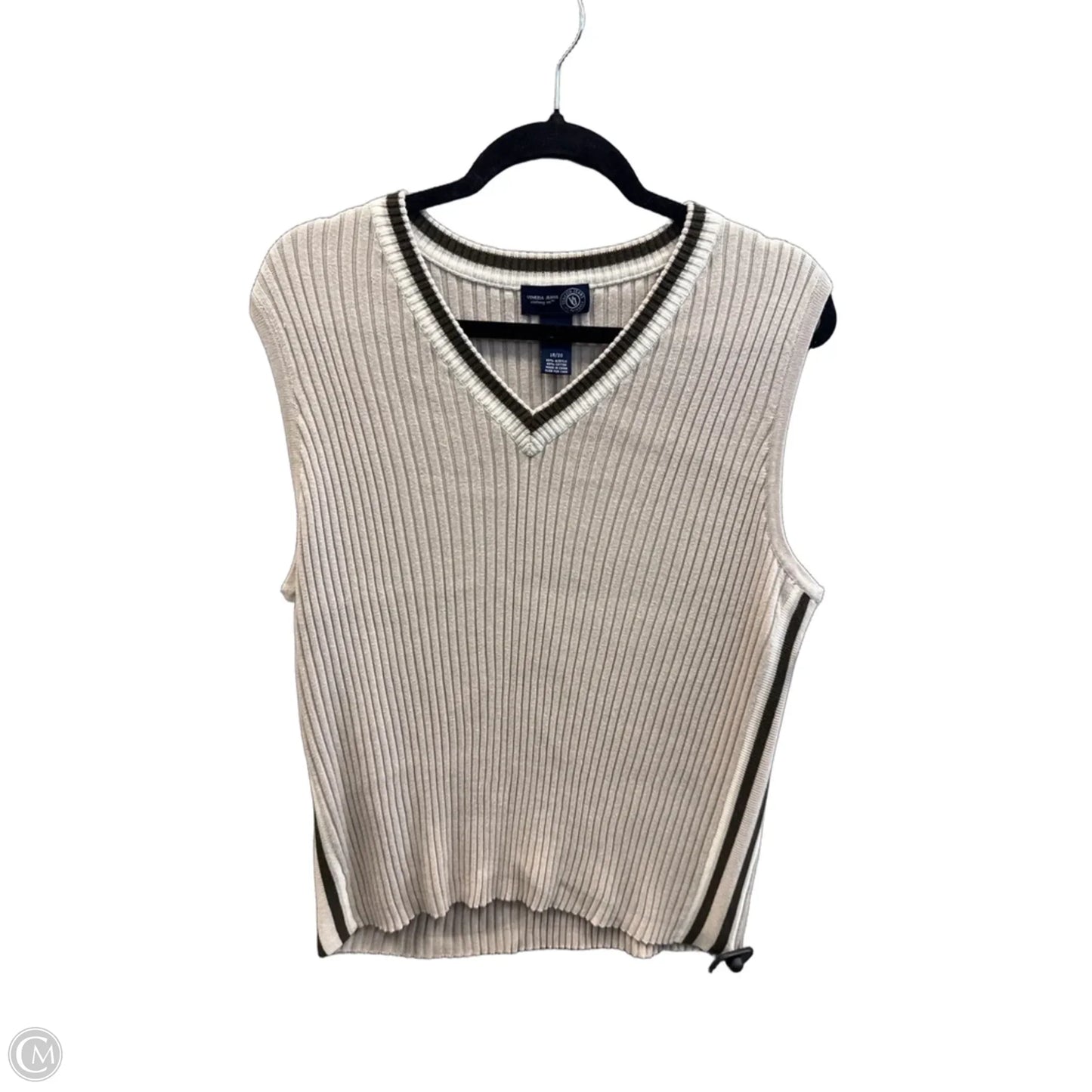 Vest Sweater By Venezia In Tan, Size: 1x