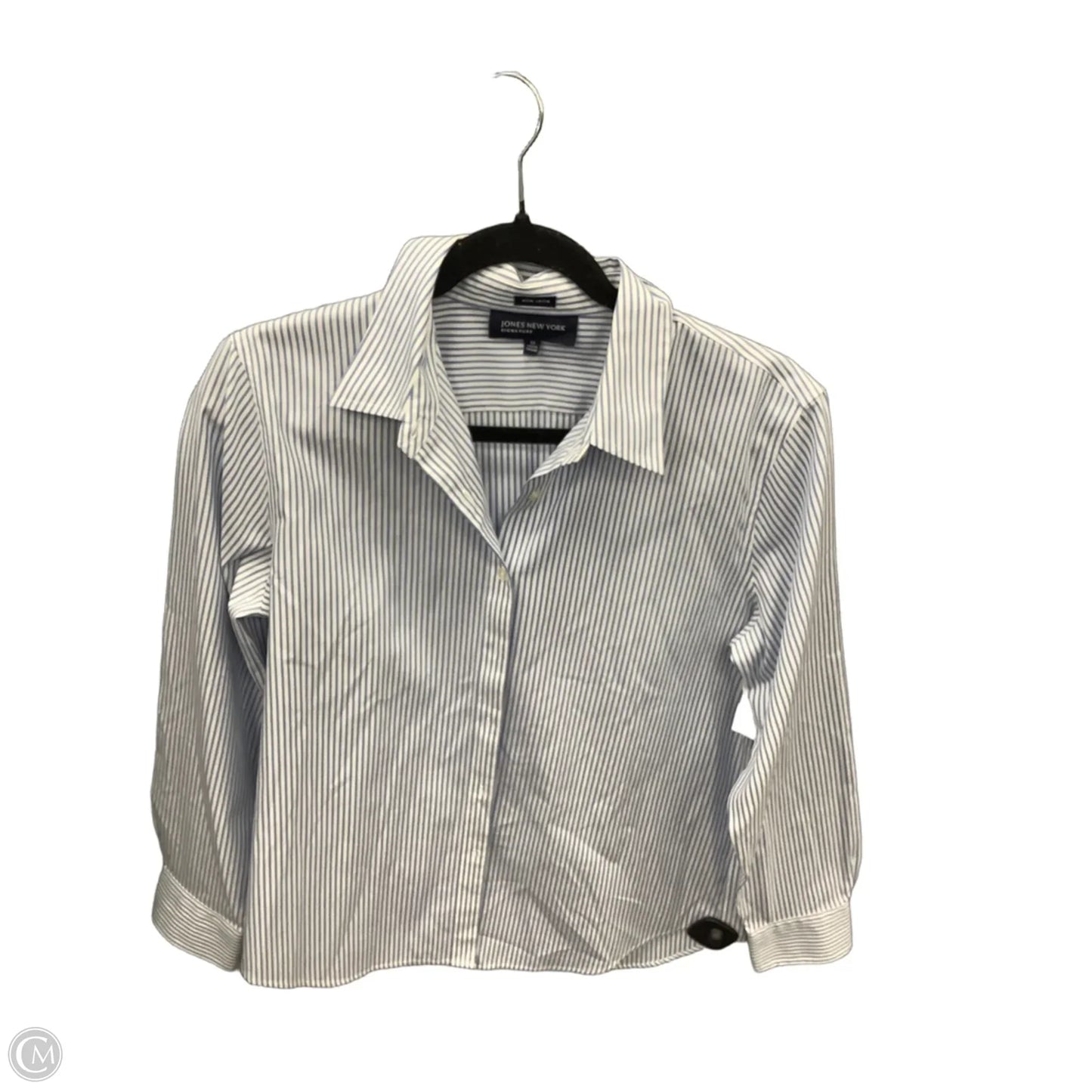Top Long Sleeve By Jones New York In Striped Pattern, Size: M