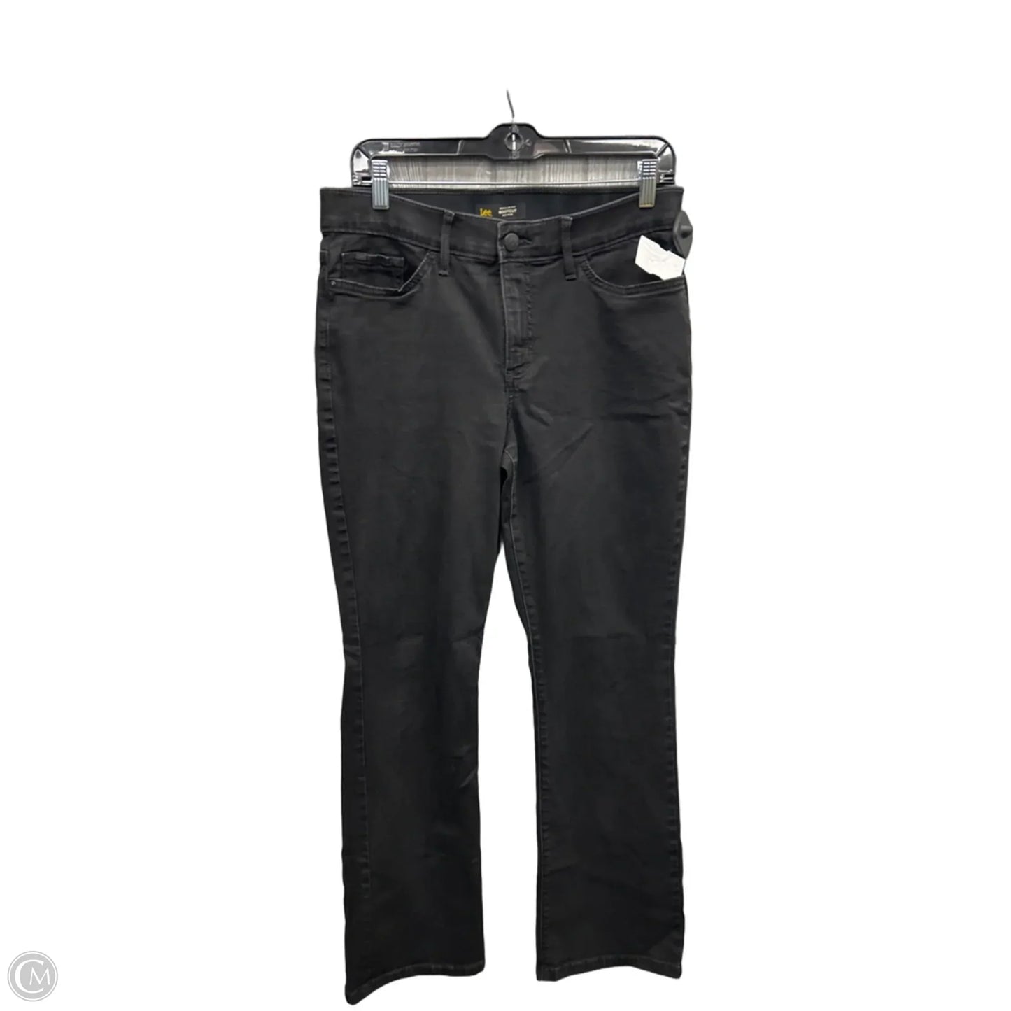 Jeans Straight By Lee In Black Denim, Size: 12