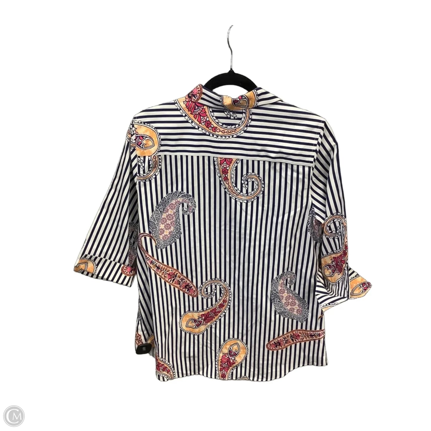 Top Long Sleeve By Chicos In Striped Pattern, Size: S