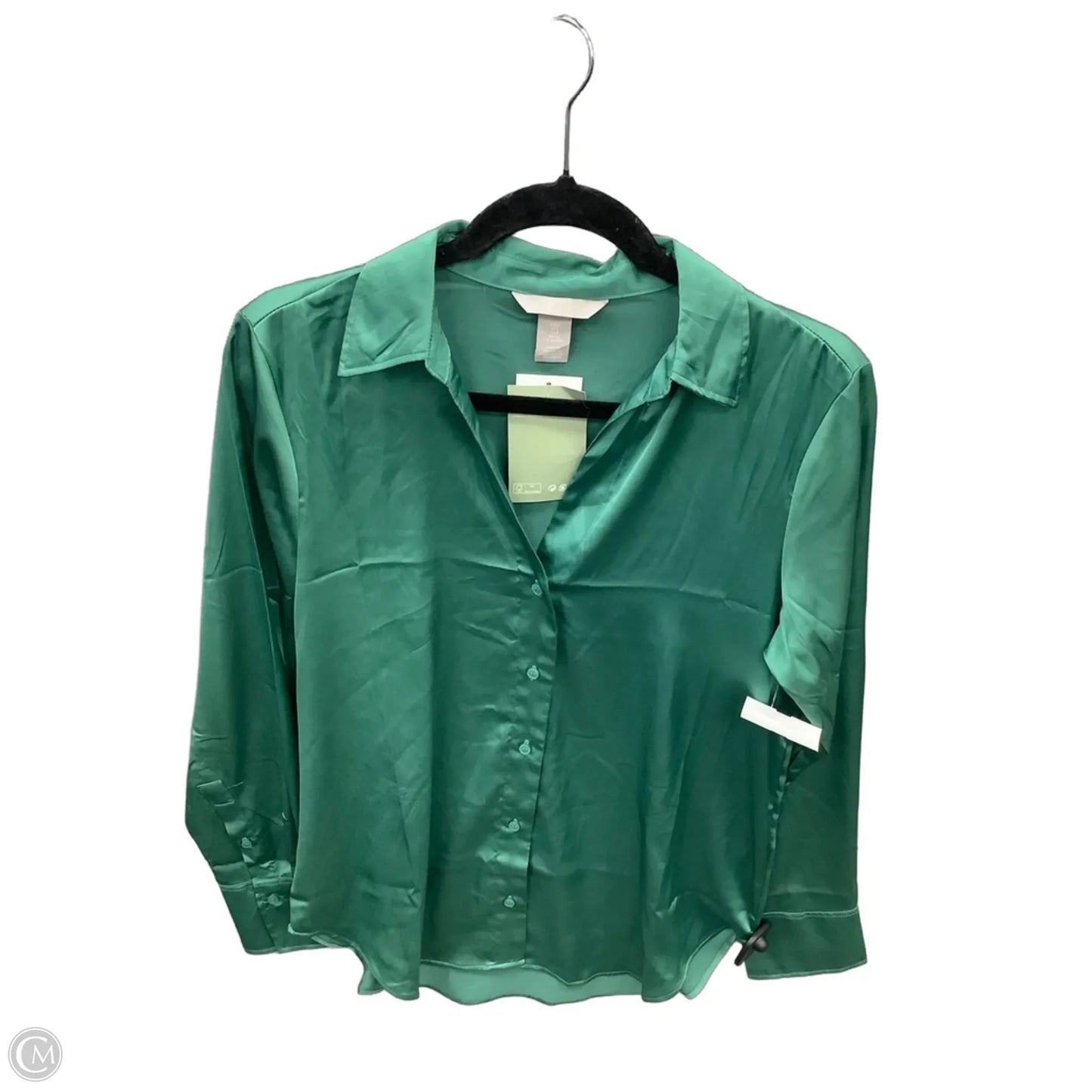 Top Long Sleeve By H&m In Green, Size: S