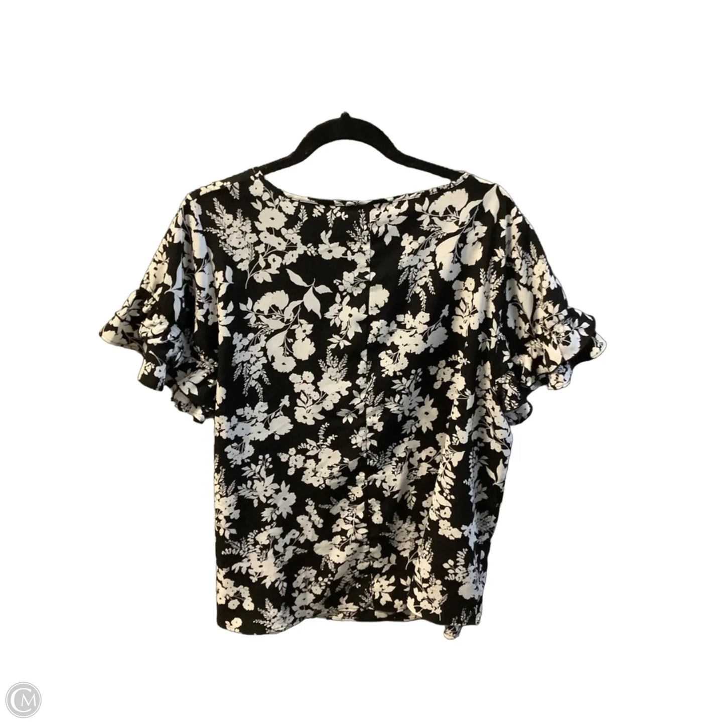 Blouse Short Sleeve By Lane Bryant In Black & White, Size: 1x