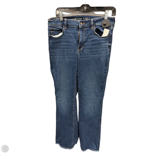 Jeans Straight By American Eagle In Blue Denim, Size: 10
