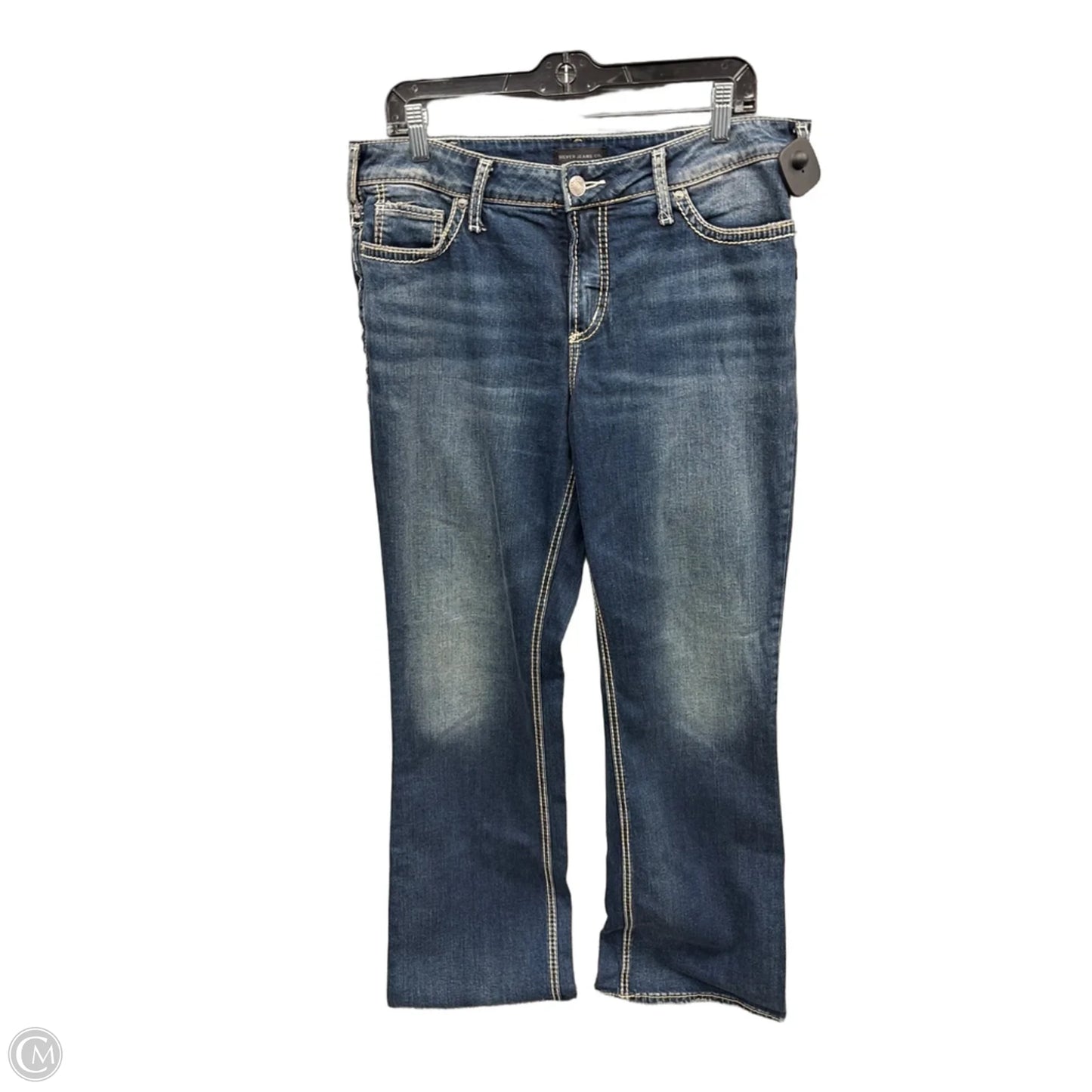 Jeans Boot Cut By Silver In Blue Denim, Size: 16