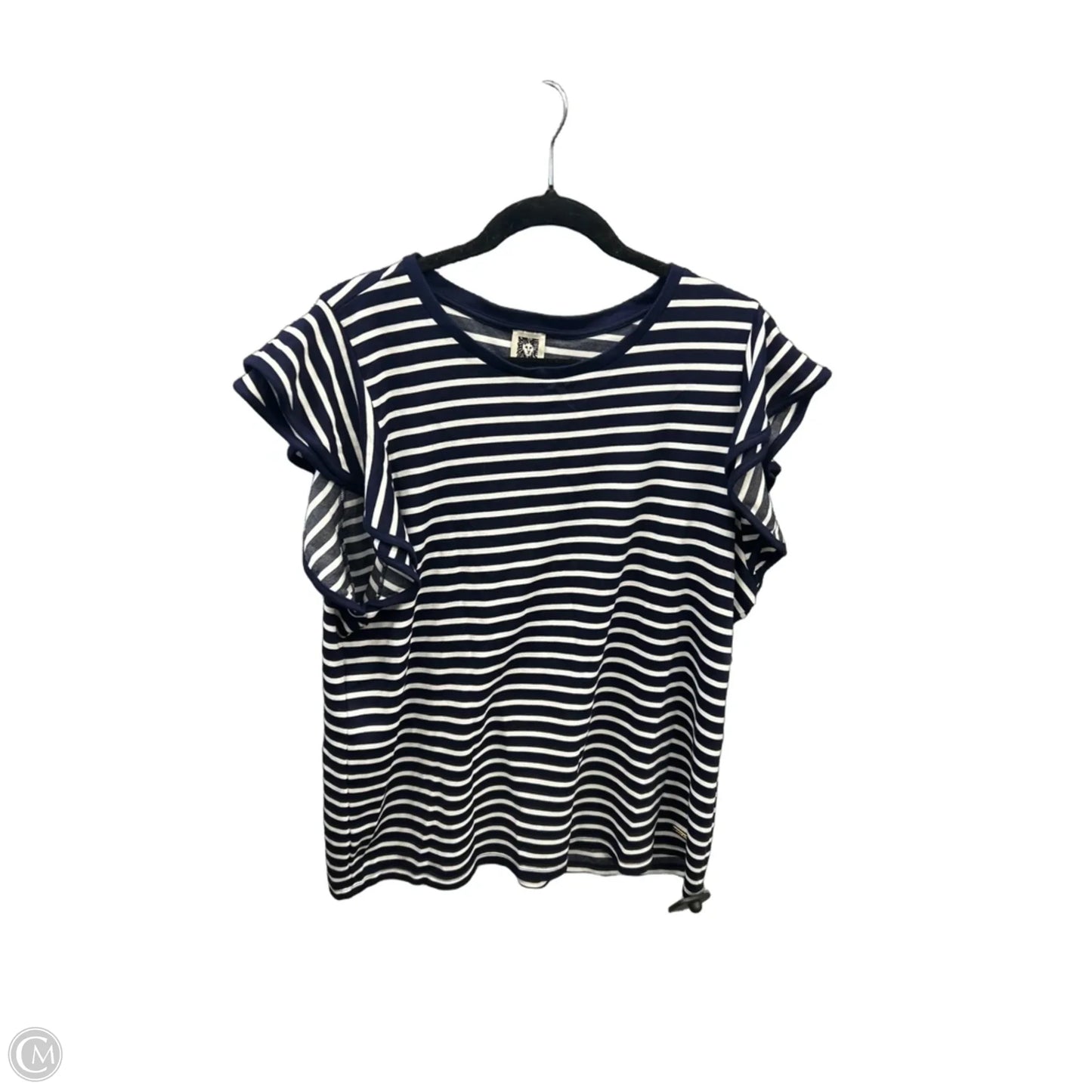 Top Short Sleeve By Anne Klein In Striped Pattern, Size: Xl