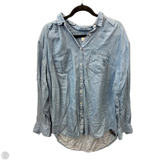 Top Long Sleeve By A New Day In Blue, Size: Xl