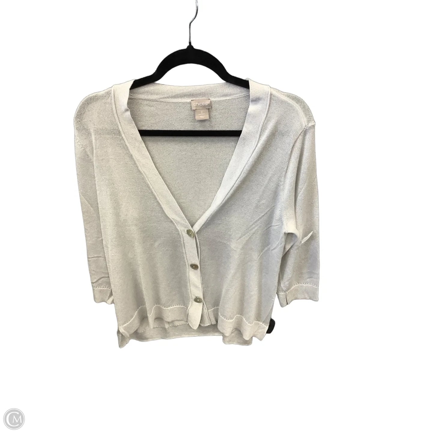 Cardigan By Chicos In Silver, Size: L