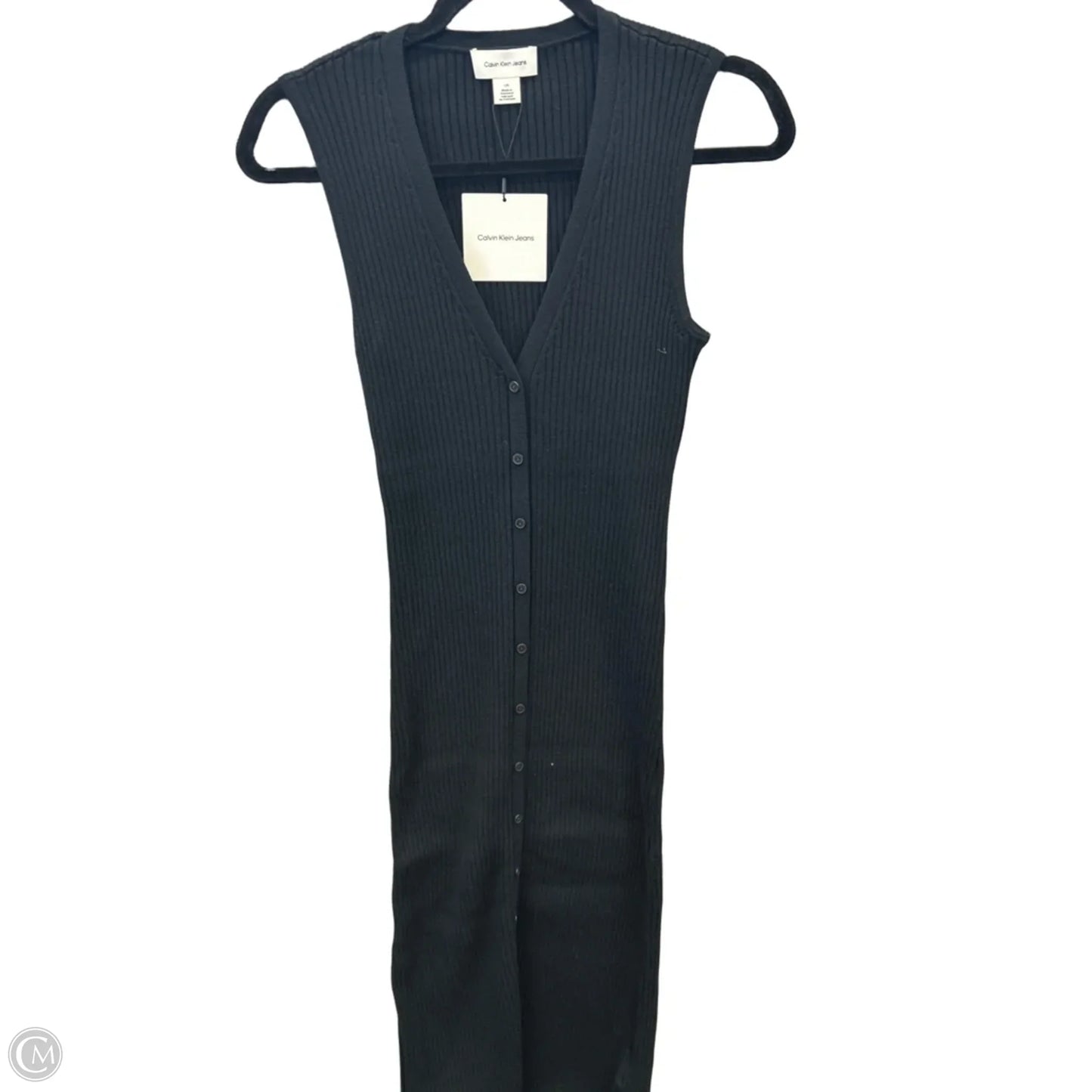Dress Casual Midi By Calvin Klein In Black, Size: L