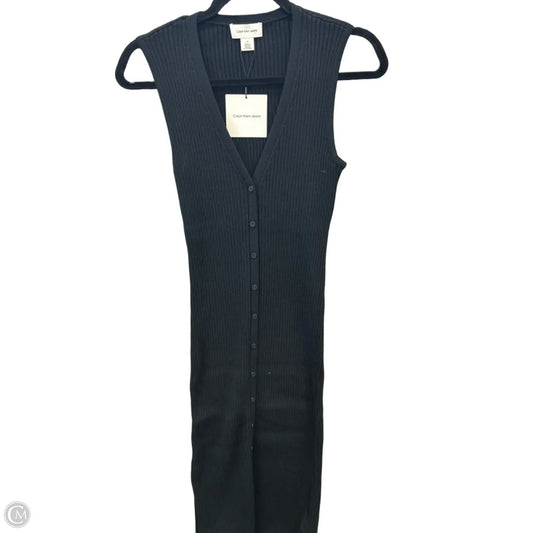 Dress Casual Midi By Calvin Klein In Black, Size: L